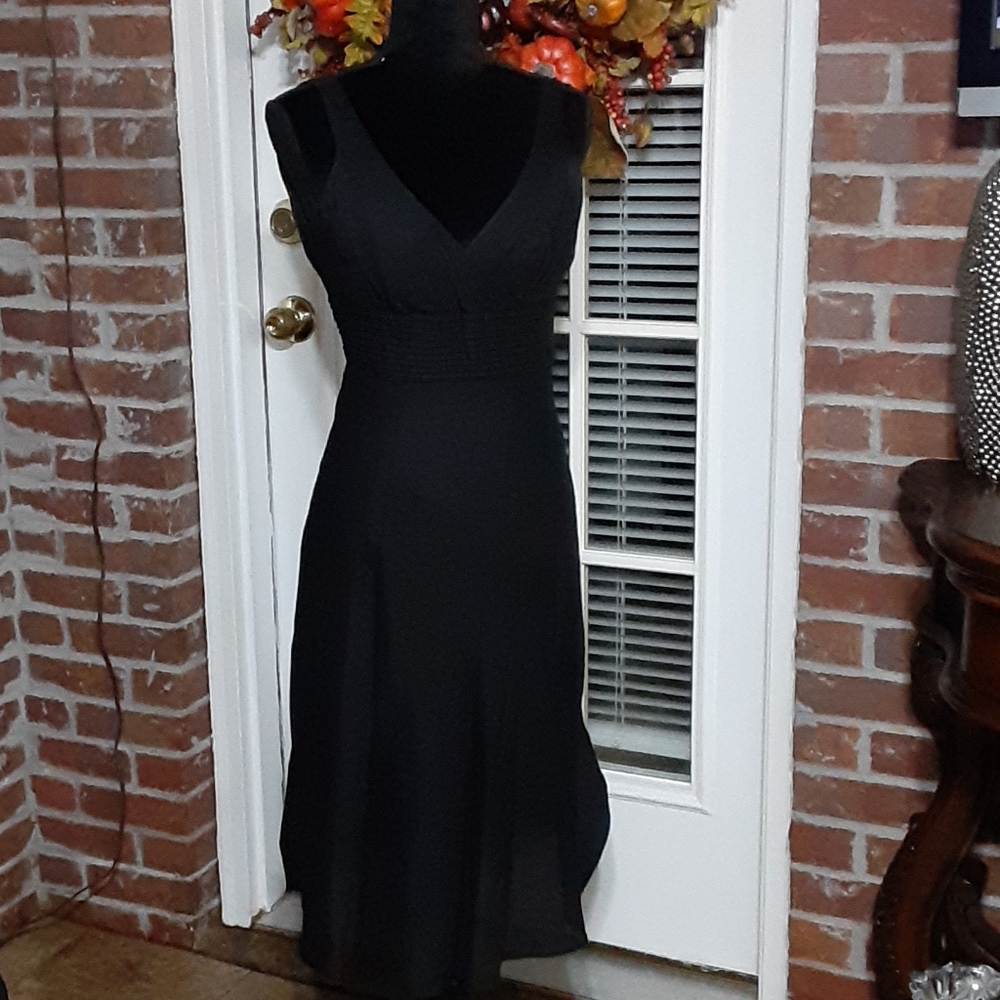J Crew black fit & flare 100% linen dress sleeveless pleated waist Lined…0 EUC